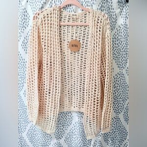 BiBi Cream Open-Knit Cardigan